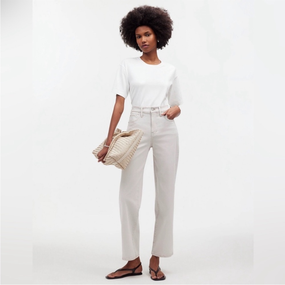 NWT Madewell The Perfect Vintage Wide-Leg Crop Jean in Stone Denim